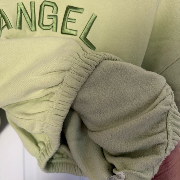 Forever 21 Green Angel Cropped Hoodie Small - Picture 6 of 7